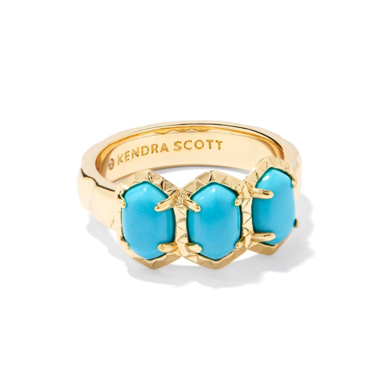 Kendra Scott | Daphne Gold Band Ring in Variegated Turquoise Magnesite - Giddy Up Glamour Boutique