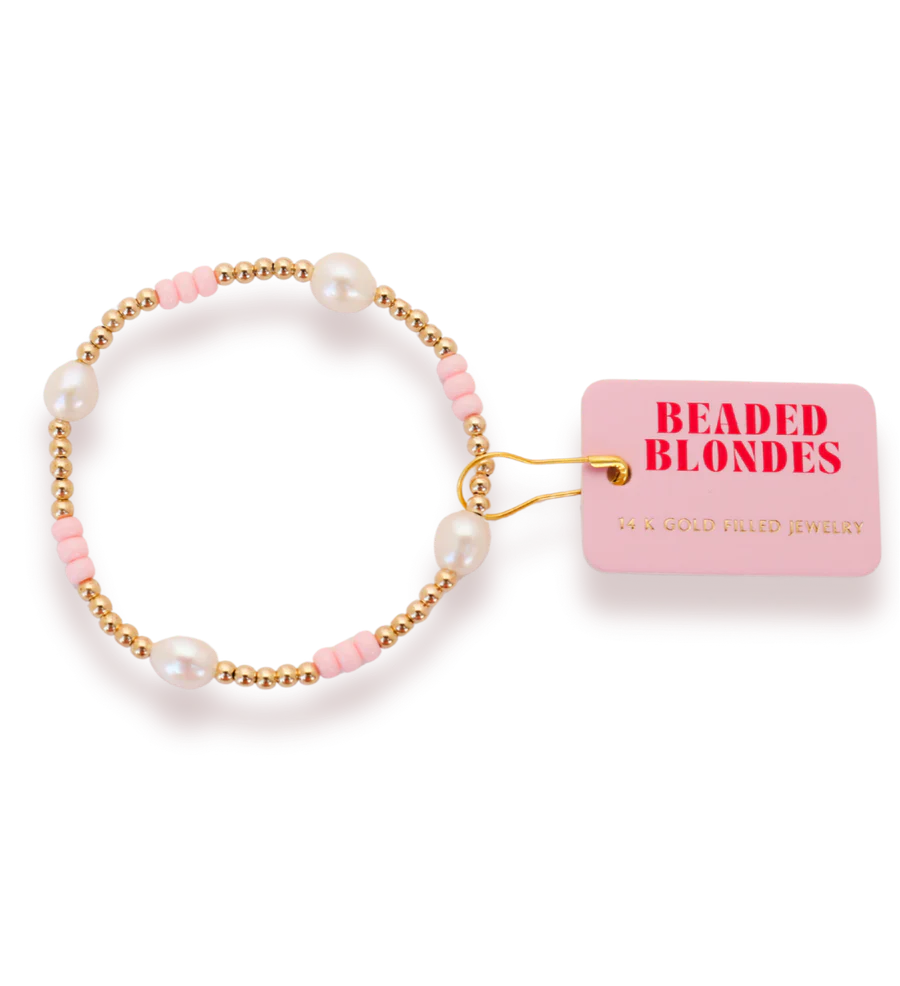 Beaded Blondes | Light Pink Pearl Poppi Bracelet