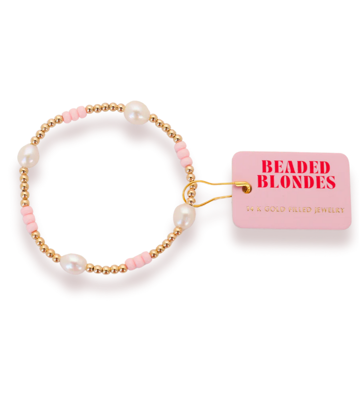 Beaded Blondes | Light Pink Pearl Poppi Bracelet