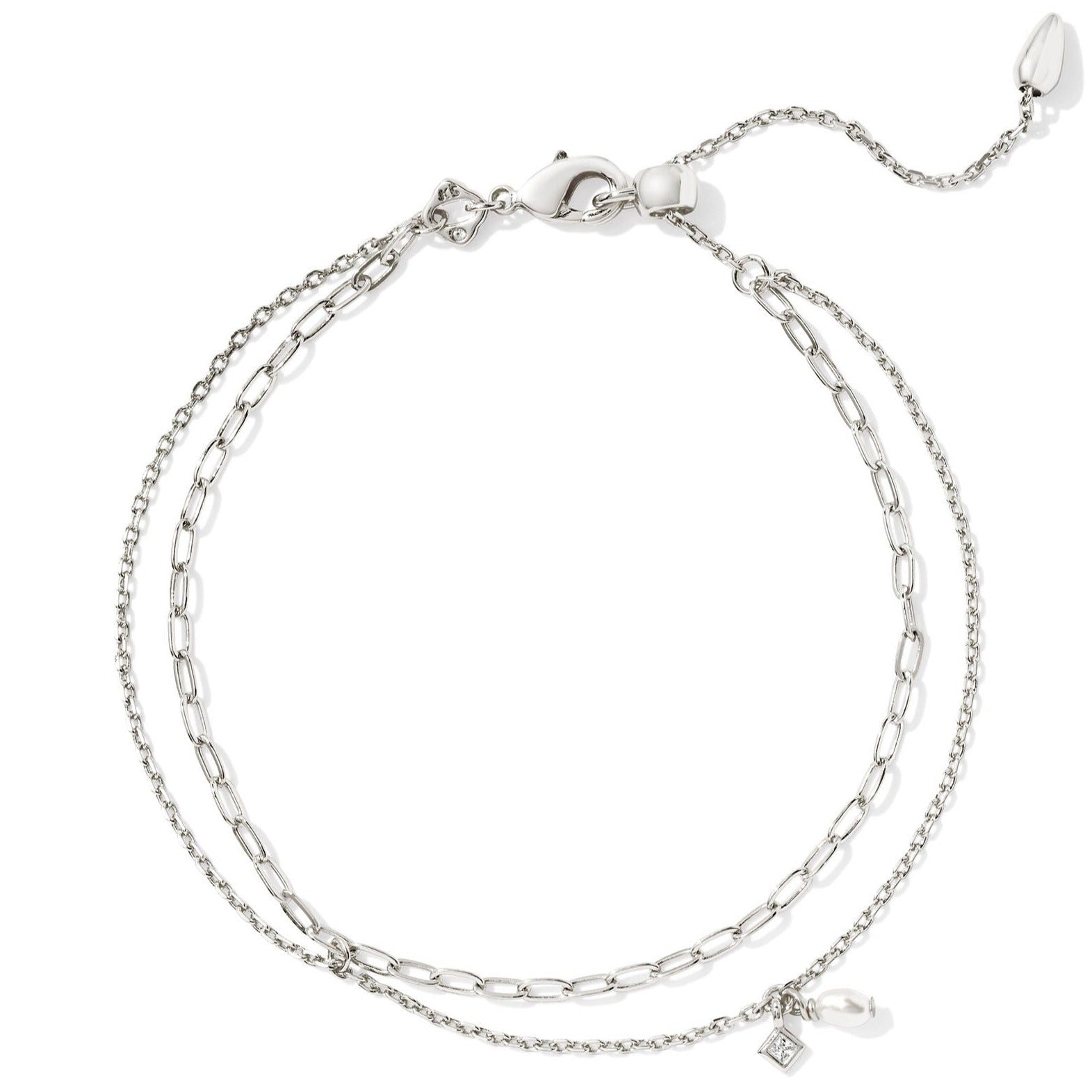 Kendra Scott | Eve Silver Multi Strand Bracelet in White Pearl