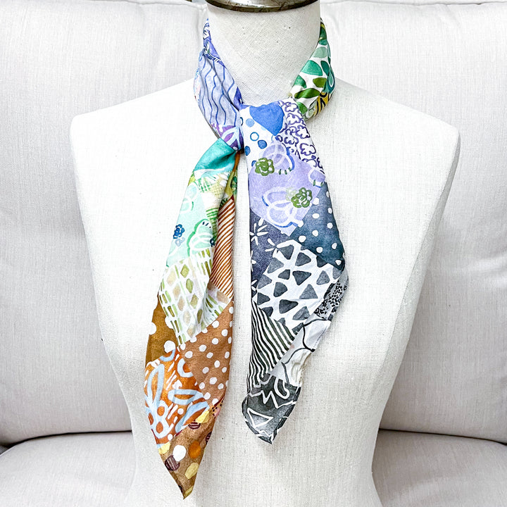 XOXO Art &amp; Co | Vintage Feedsack Shorty Wild Rag Scarf in Multicolor