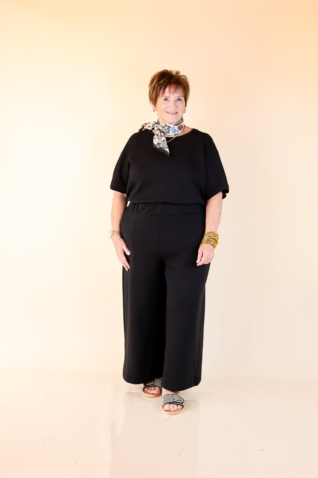 SPANX | AirEssentials Cropped Wide-Leg Jumpsuit in Black