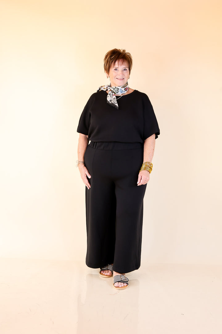 SPANX | AirEssentials Cropped Wide-Leg Jumpsuit in Black