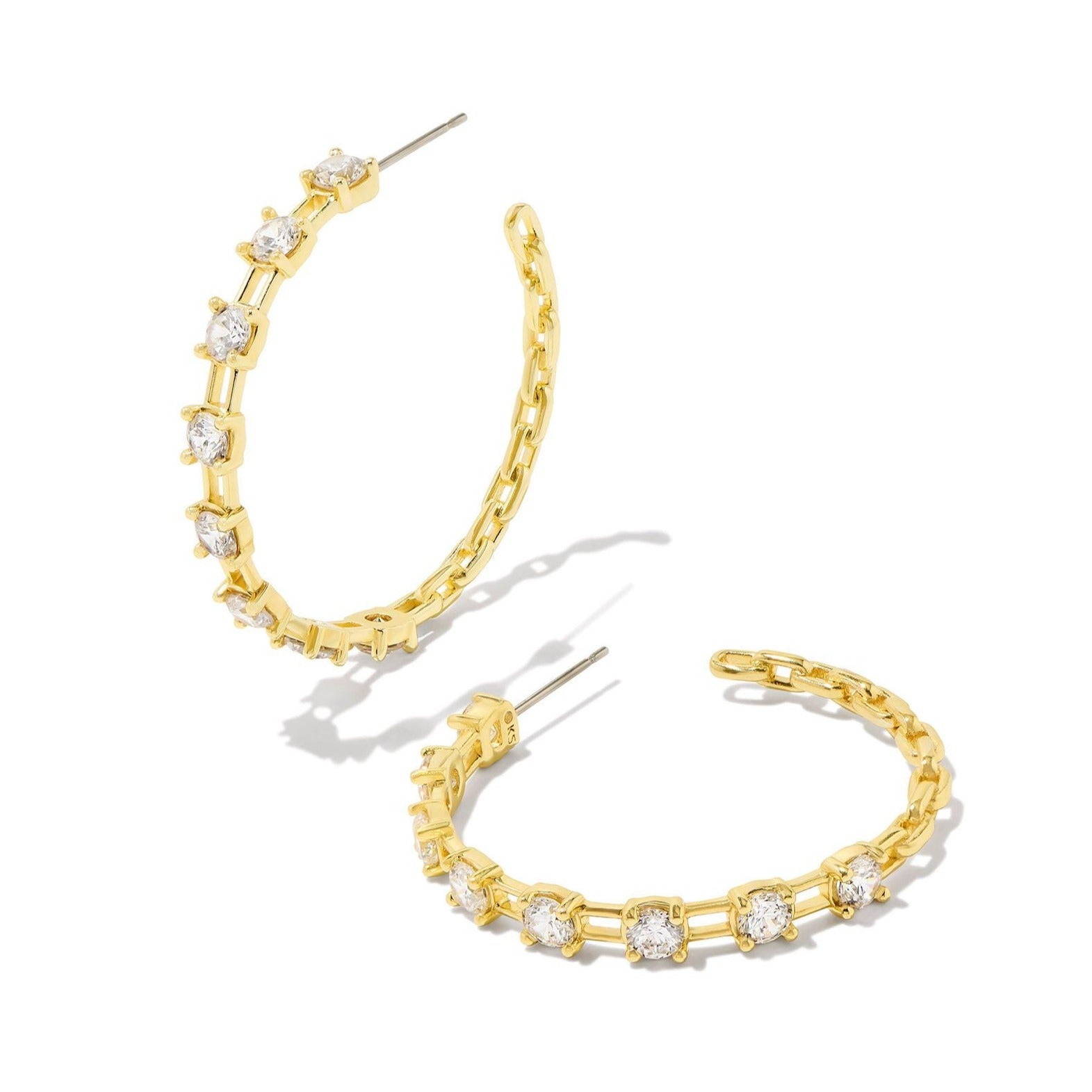 Kendra Scott | Lexi Gold Hoop Earrings in White Crystal