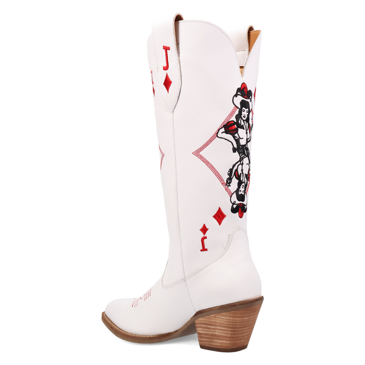 Online Exclusive | Dingo | Jack of Diamonds Leather Boot in White **PREORDER