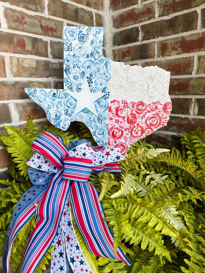 The Round Top Collection | Rose Watercolor Texas Garden Stake