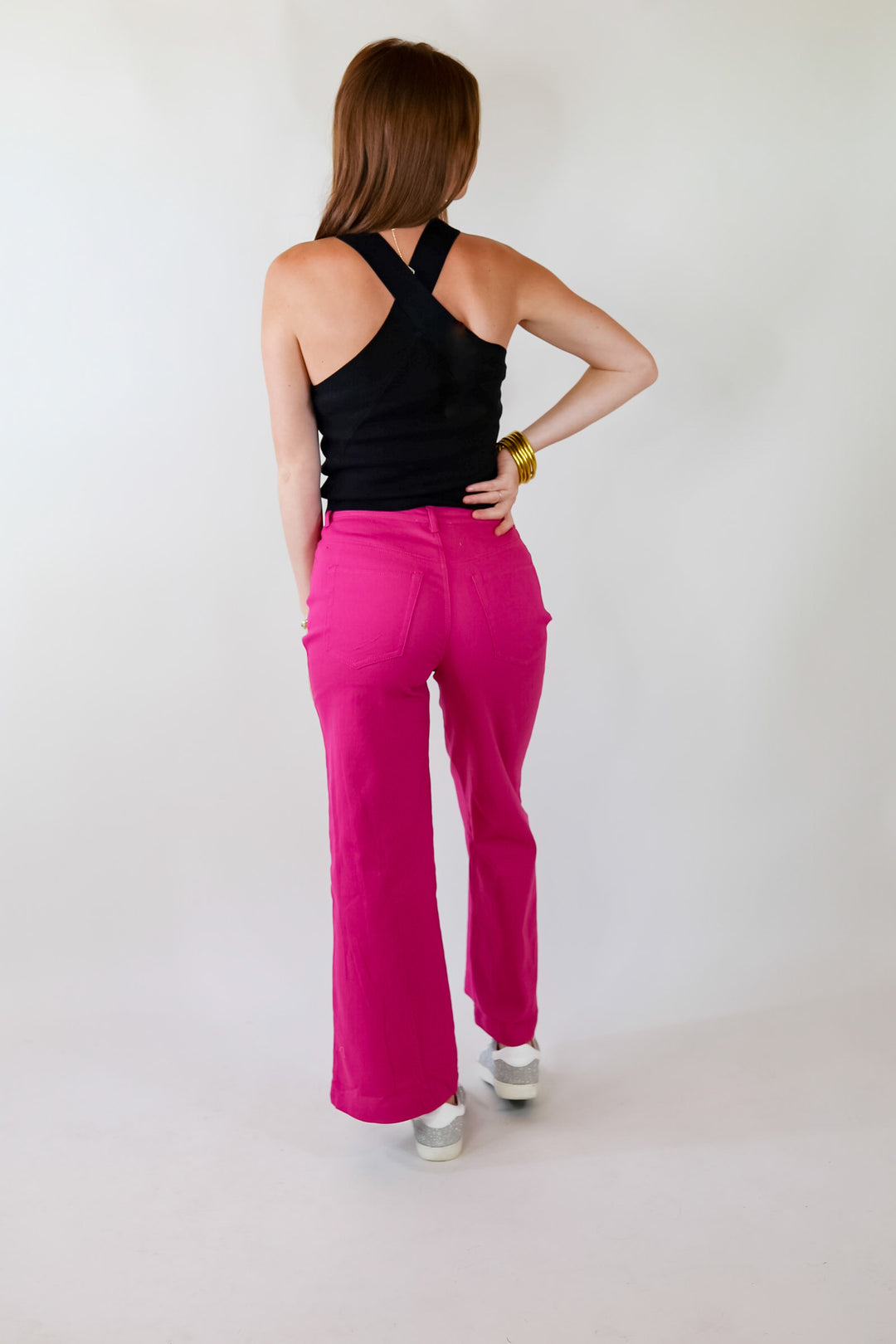 Talk To Me Crossed Strap Top in Black - Giddy Up Glamour Boutique