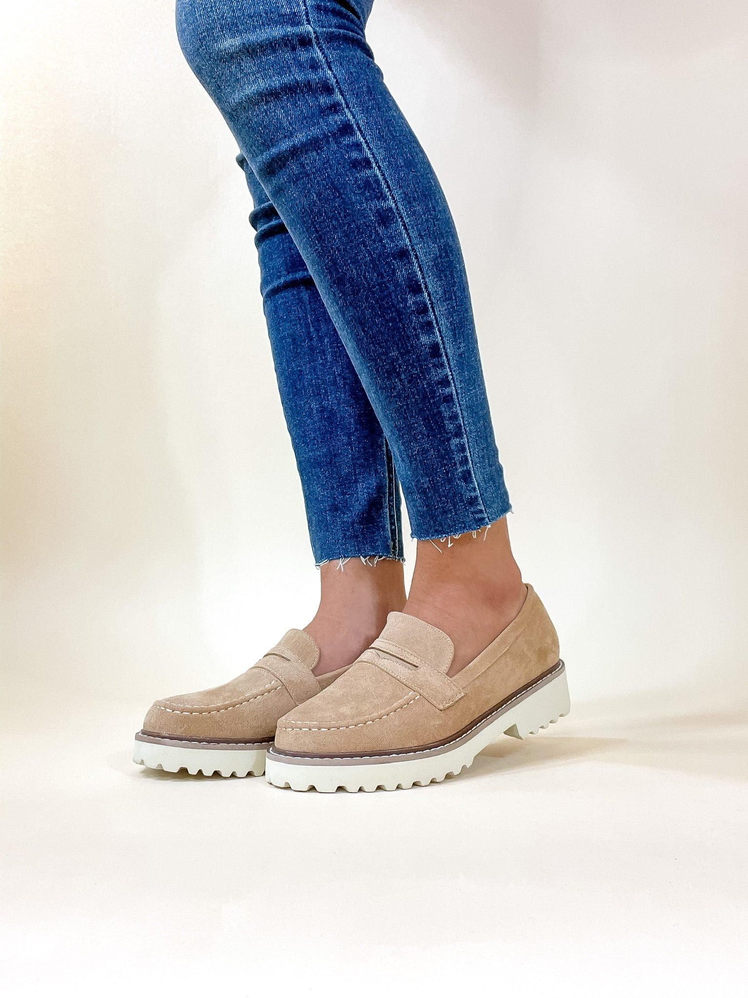 Corky's | Boost Slip On Suede Loafers in Sand Brown - Giddy Up Glamour Boutique