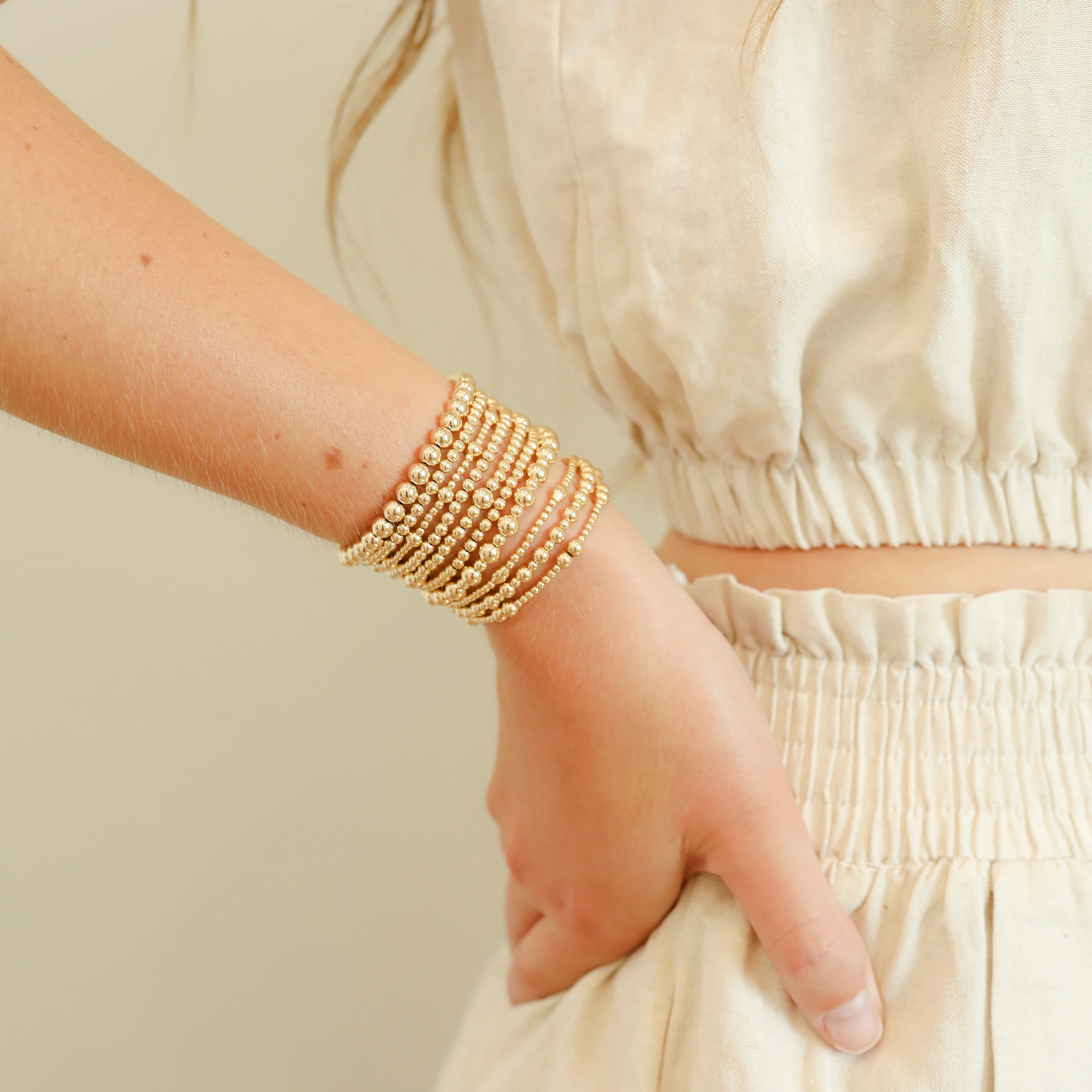 Beaded Blondes | Katy Bracelet in Gold - Giddy Up Glamour Boutique