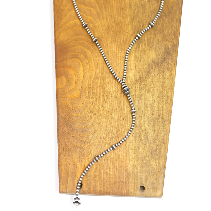 Navajo | Handmade Sterling Silver Graduated Saucer Navajo Pearls Lariat Necklace