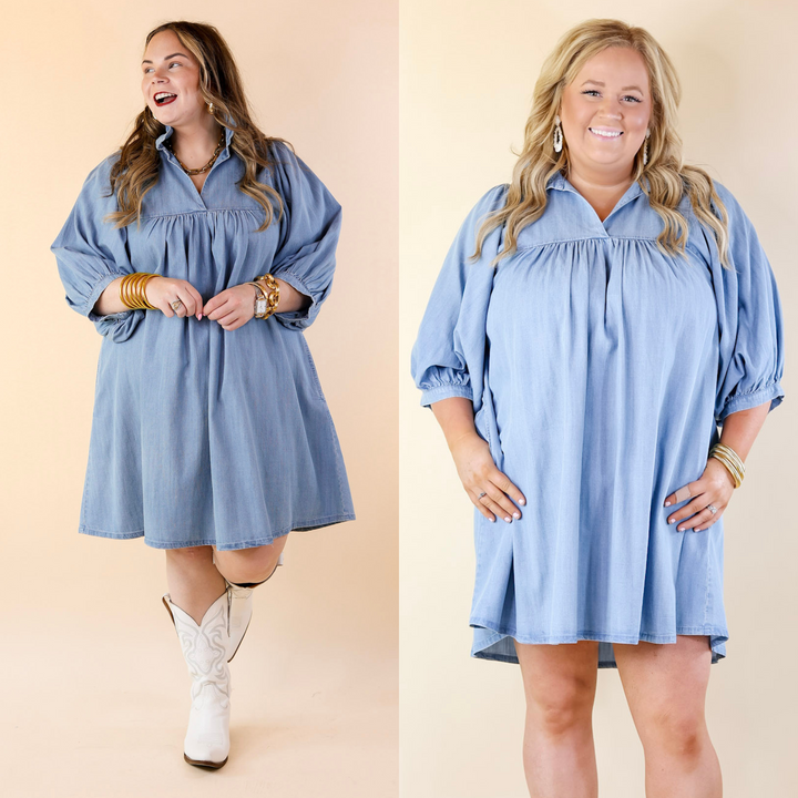 Emily McCarthy | Stella Dress in Denim - Giddy Up Glamour Boutique