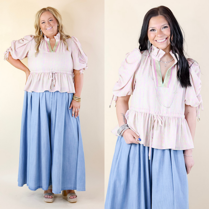 Emily McCarthy | Posey Top in Highlighter Stripe Pink - Giddy Up Glamour Boutique