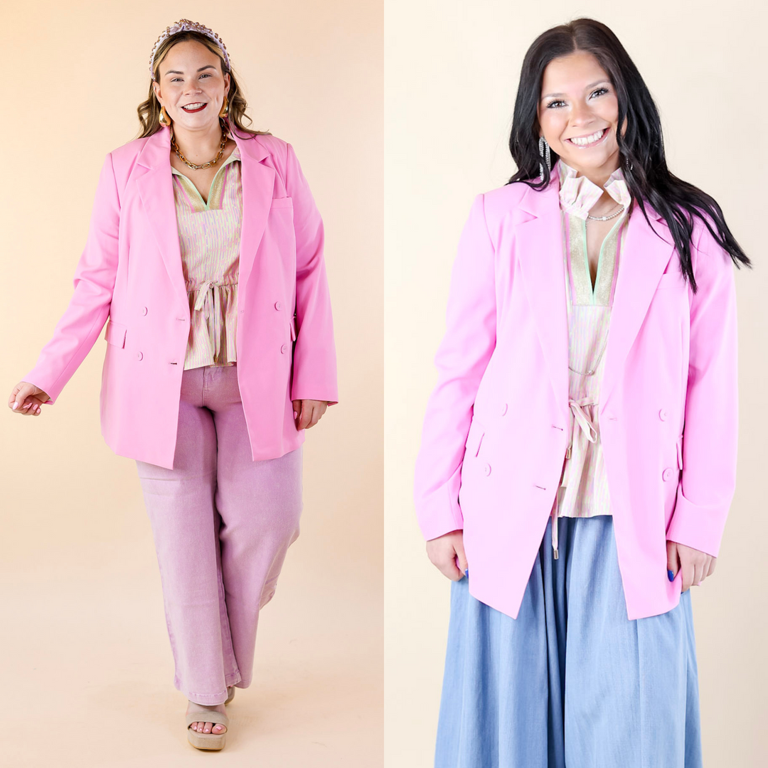 Emily McCarthy | Bristol Blazer in Bon Bon (Pink) - Giddy Up Glamour Boutique