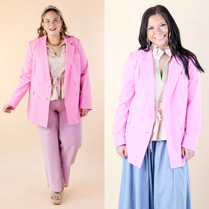 Emily McCarthy | Bristol Blazer in Bon Bon (Pink) - Giddy Up Glamour Boutique