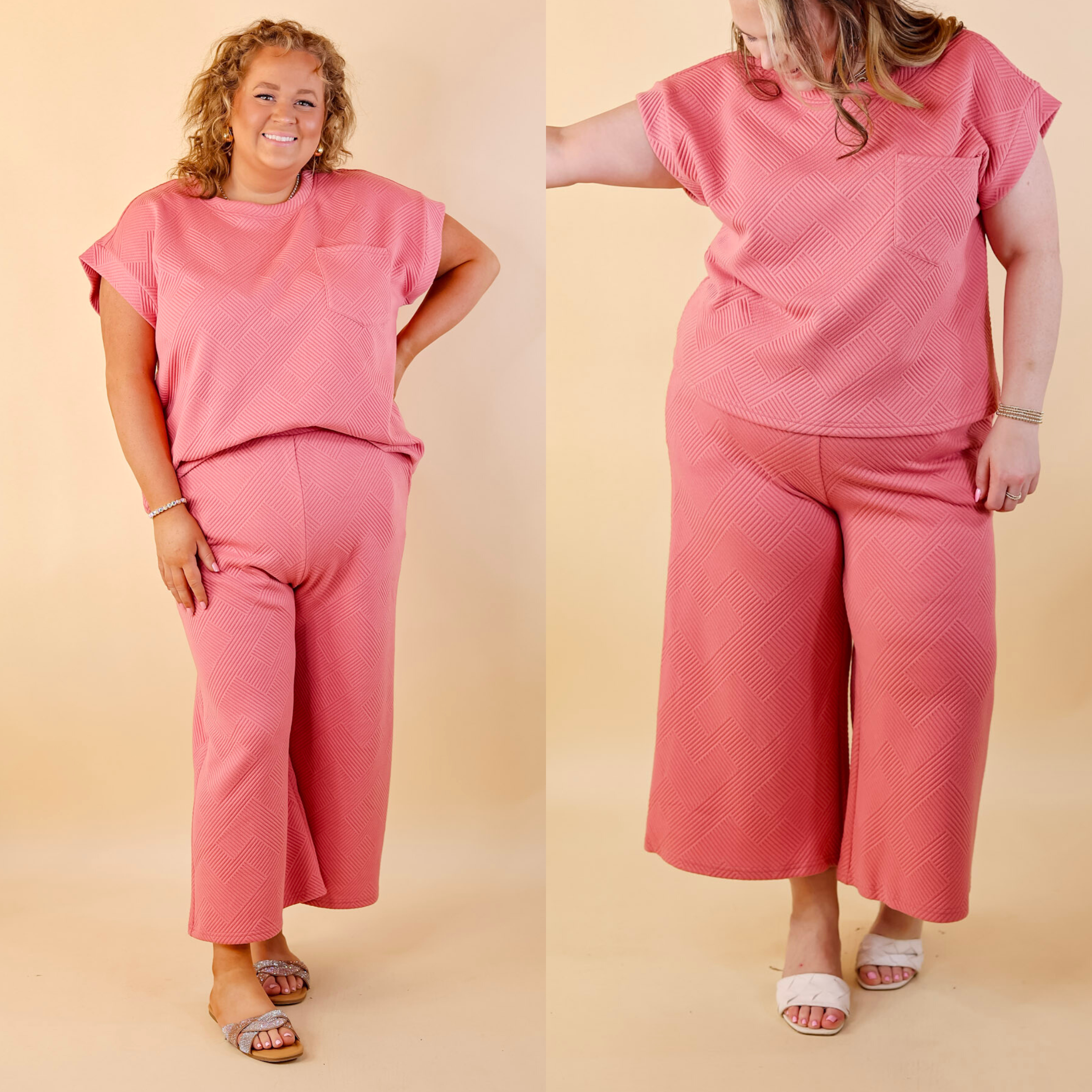 Glamour on the Go Wide Leg Pant in Coral