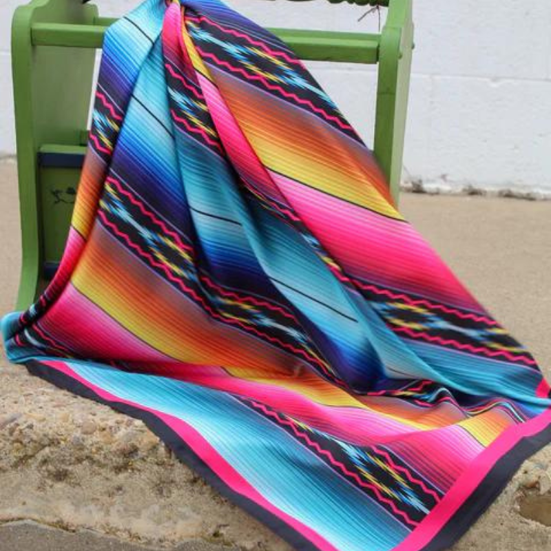 Online Exclusive | Serape Aztec Wild Rag in Magenta - Giddy Up Glamour Boutique