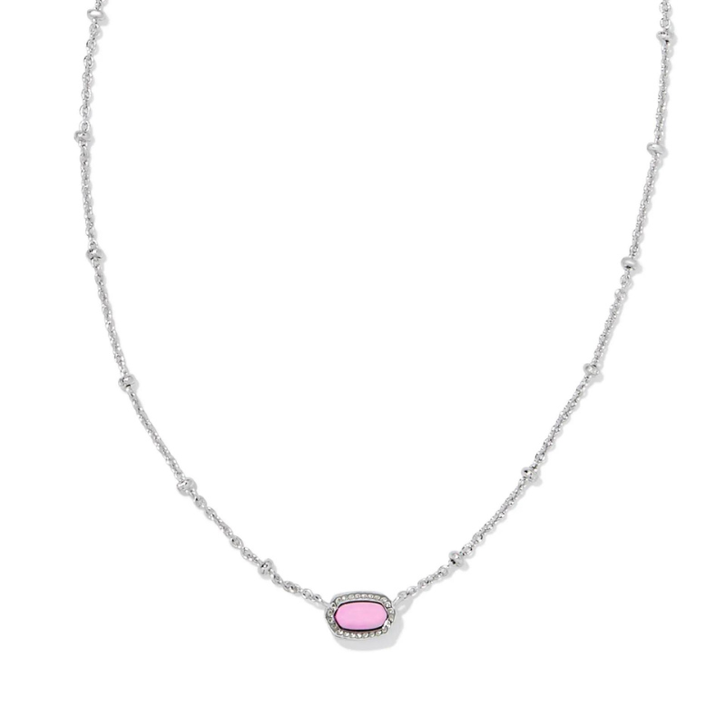 Kendra Scott | Mini Elisa Silver Satellite Short Pendant Necklace in Fuchsia Magnesite - Giddy Up Glamour Boutique