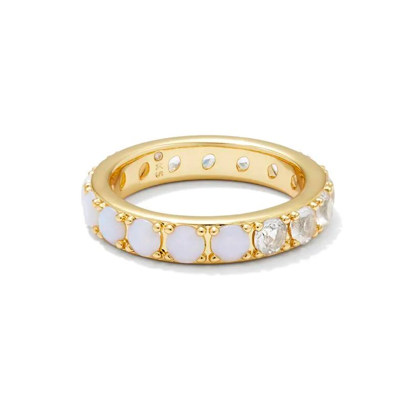 Kendra Scott | Chandler Gold Band Ring in White Opalite Mix - Giddy Up Glamour Boutique