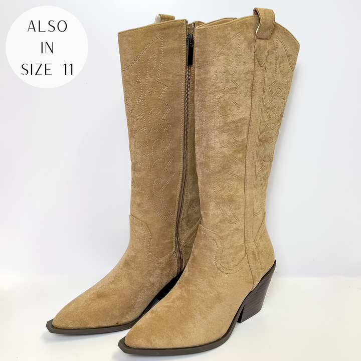 Corky's | Howdy Western Stitch Boots in Camel Suede - Giddy Up Glamour Boutique