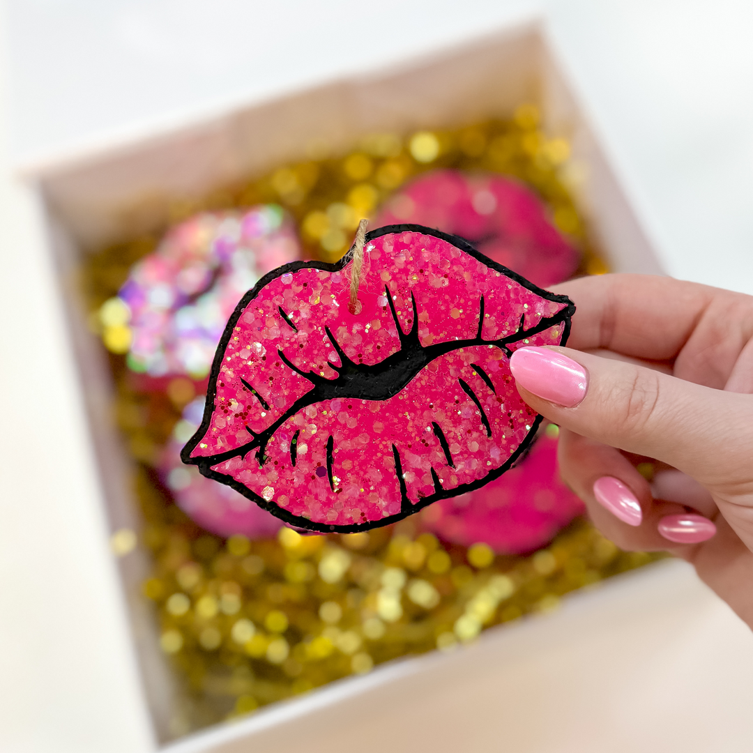 Pucker Up Lips Valentine Car Freshie in Butt Naked and Love Spell Scent - Giddy Up Glamour Boutique
