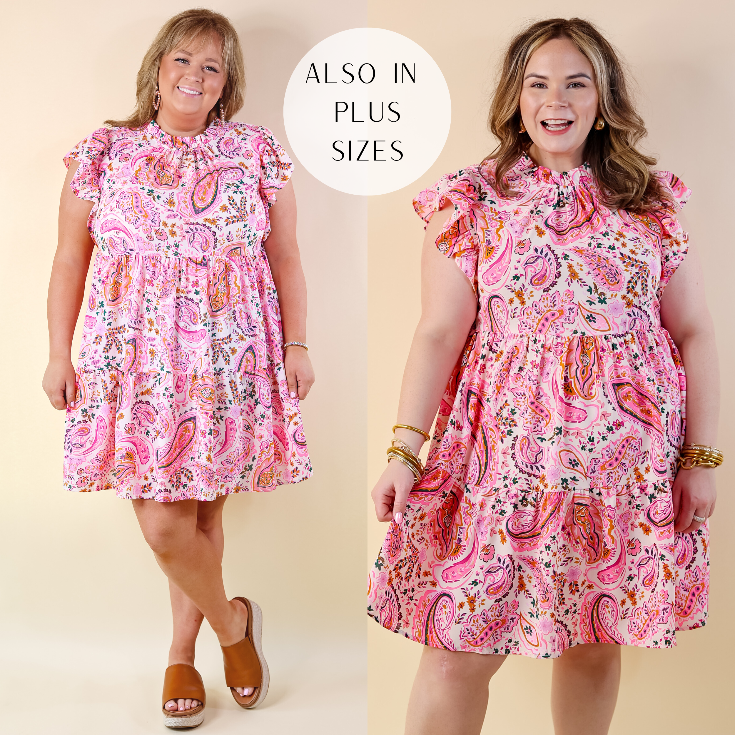 Like a Dream Paisley and Floral Print Dress in Pink - Giddy Up Glamour Boutique