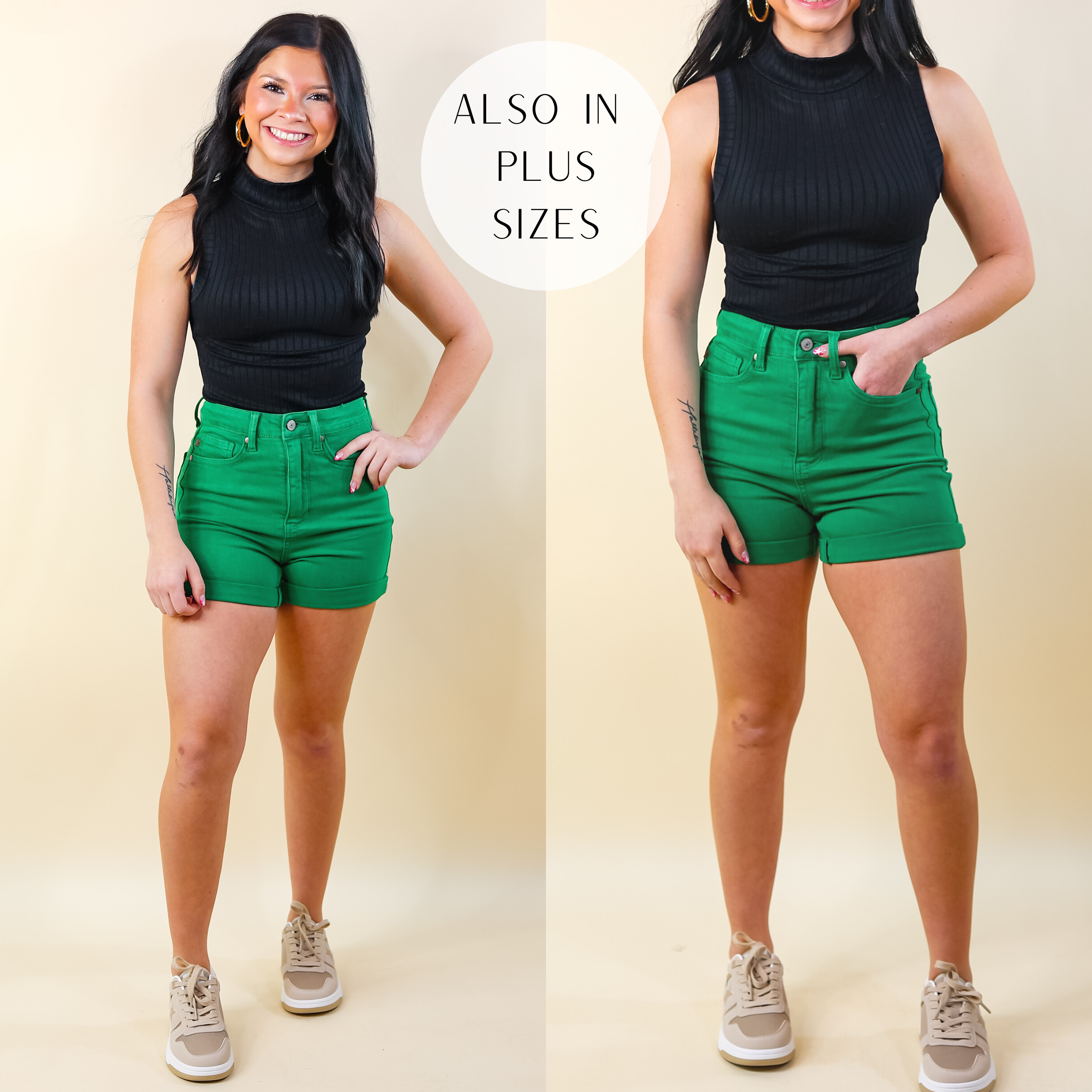 Judy Blue | Tropical Treasure Garment Dyed Shorts in Green - Giddy Up Glamour Boutique