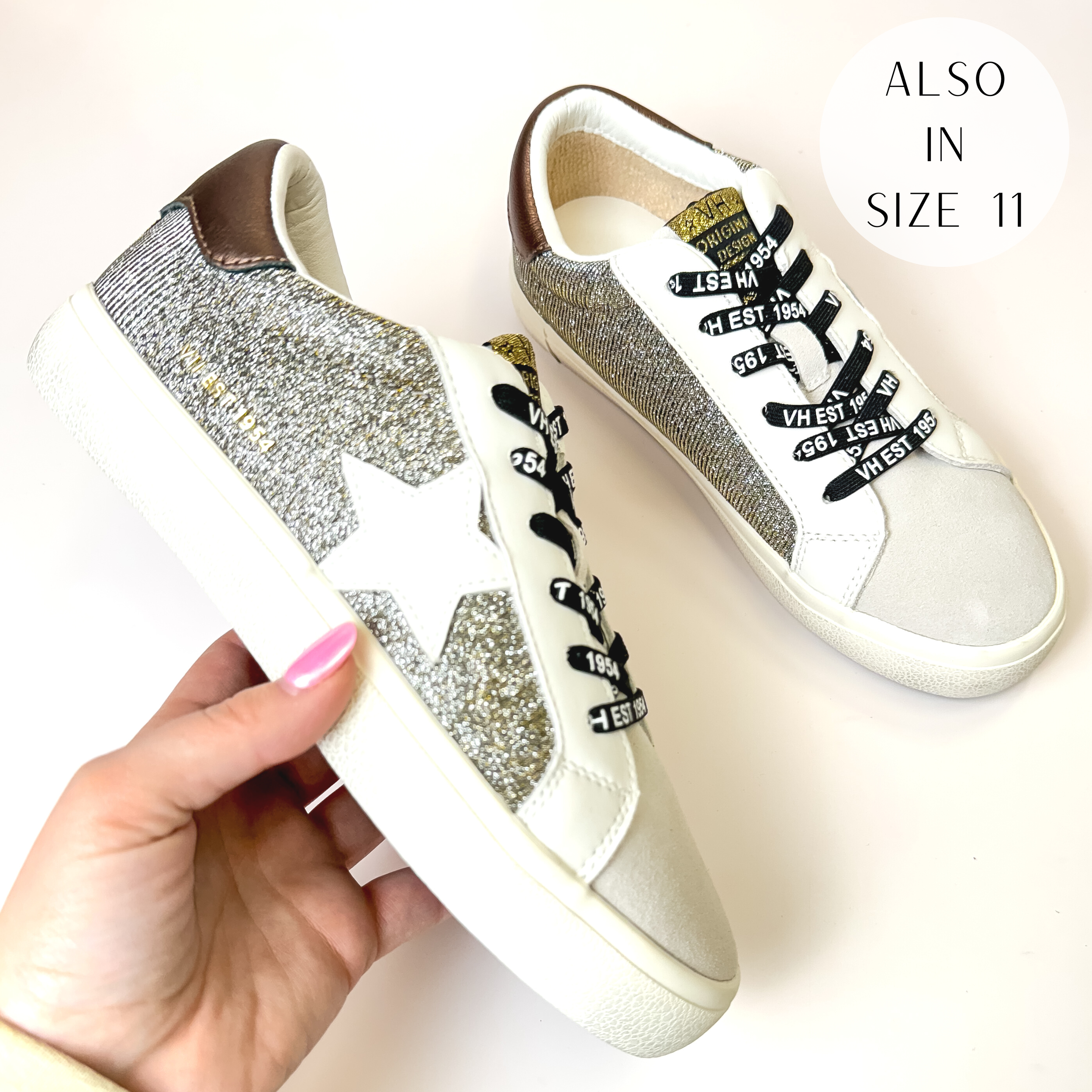 Vintage Havana | Flair 22 Sneakers in Black and Gold Metallic - Giddy Up Glamour Boutique
