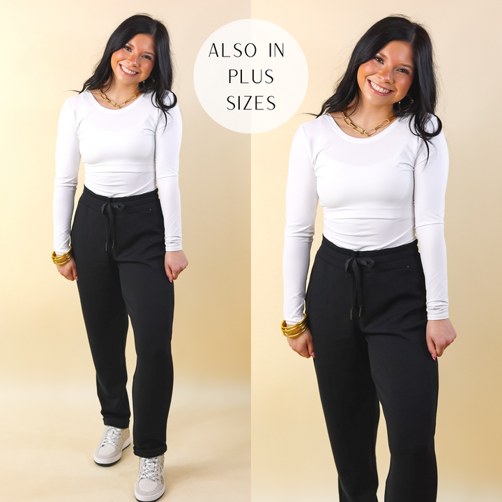 SPANX | Suit Yourself Long Sleeve Scoop Neck Bodysuit in White - Giddy Up Glamour Boutique