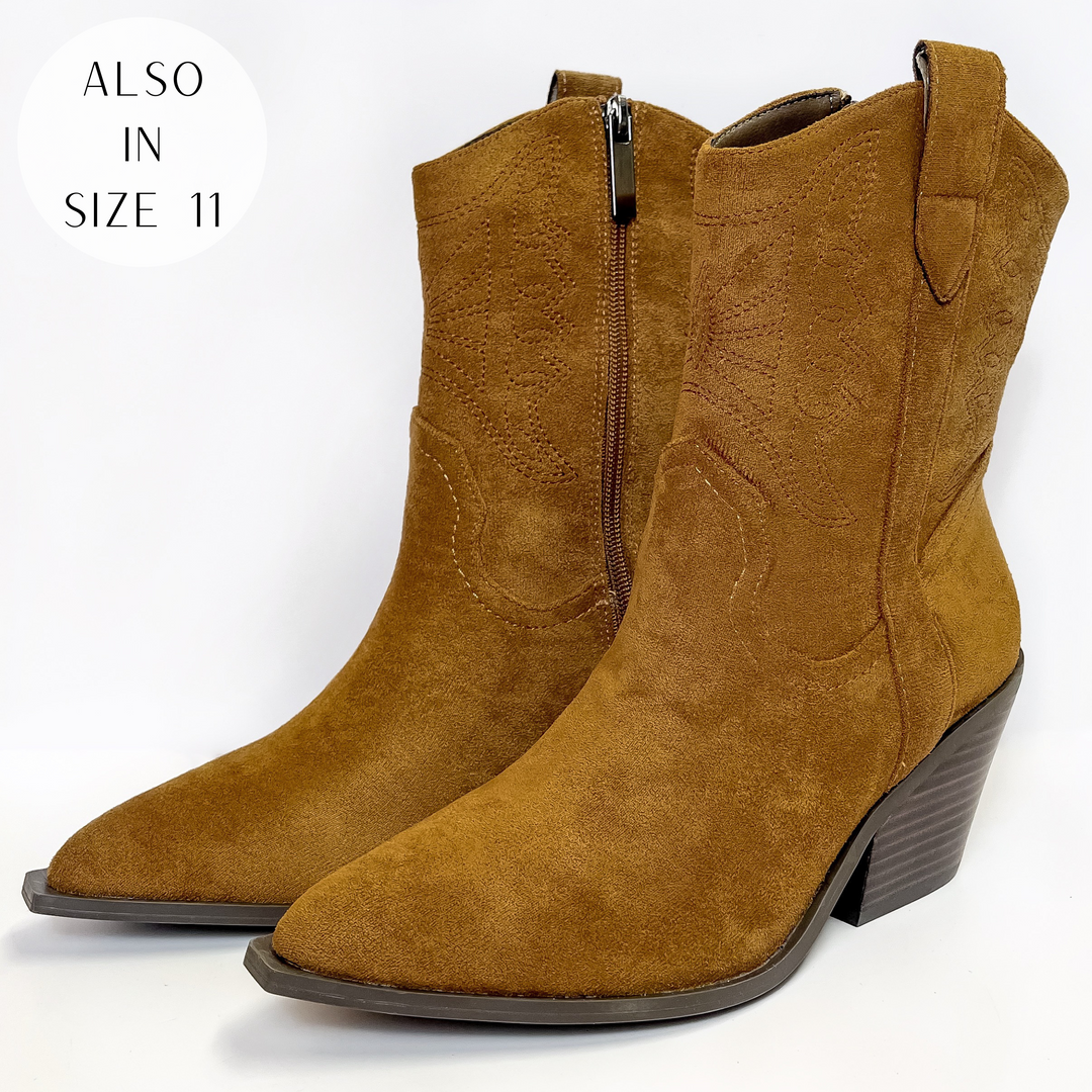 Corky's | Rowdy Western Stitch Boots in Tobacco Suede - Giddy Up Glamour Boutique