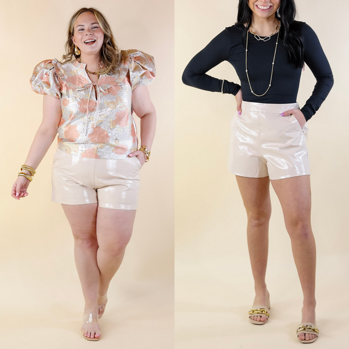 BuddyLove | Vince Vegan Leather Shorts in Cream - Giddy Up Glamour Boutique