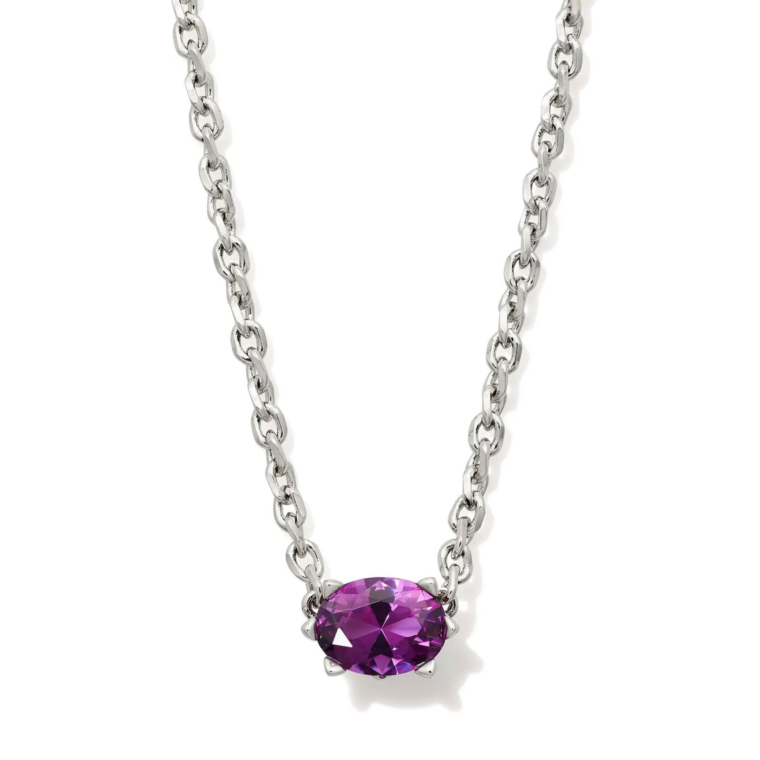 Kendra Scott | Cailin Silver Pendant Necklace in Purple Crystal