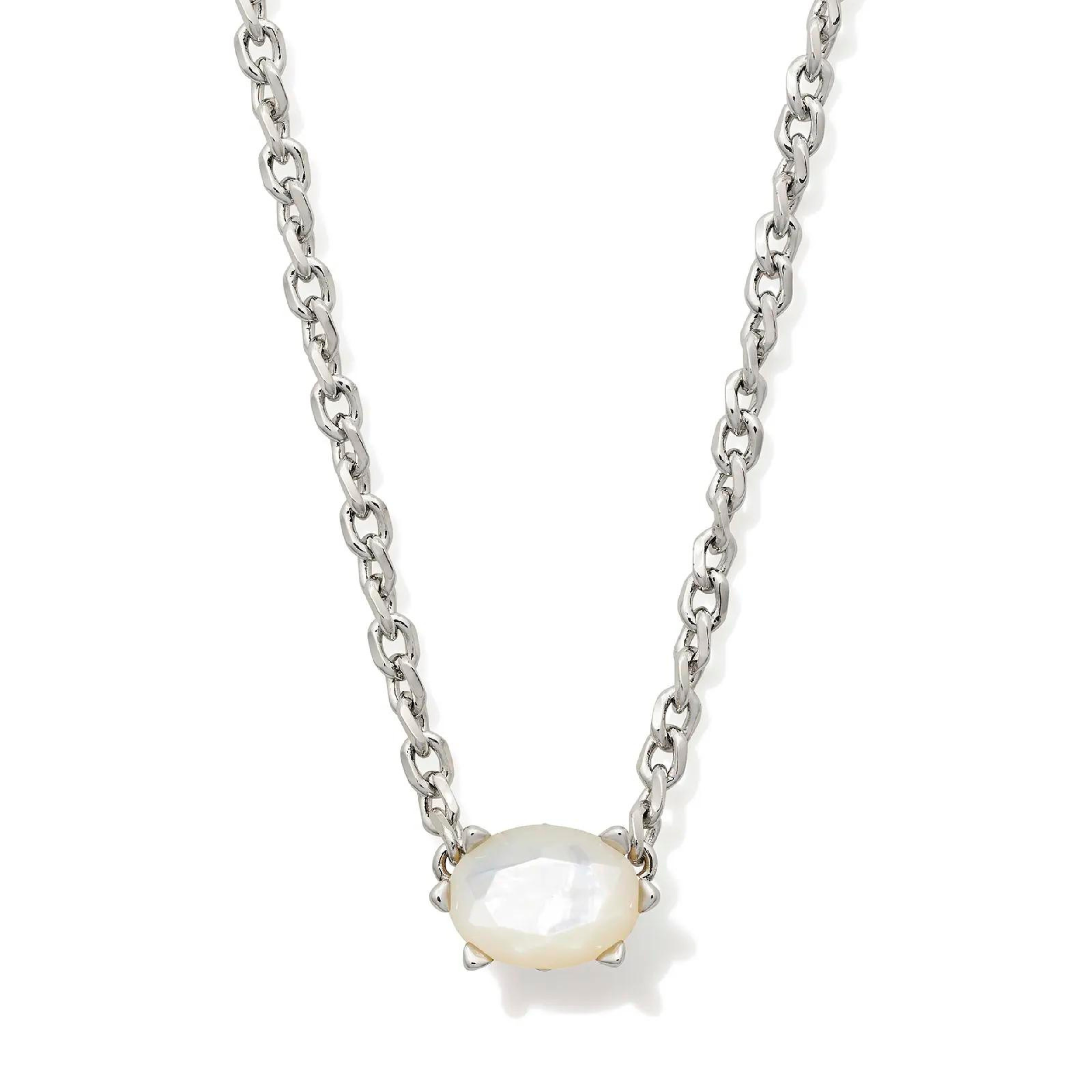 Kendra Scott | Cailin Silver Pendant Necklace in Ivory Mother-of-Pearl