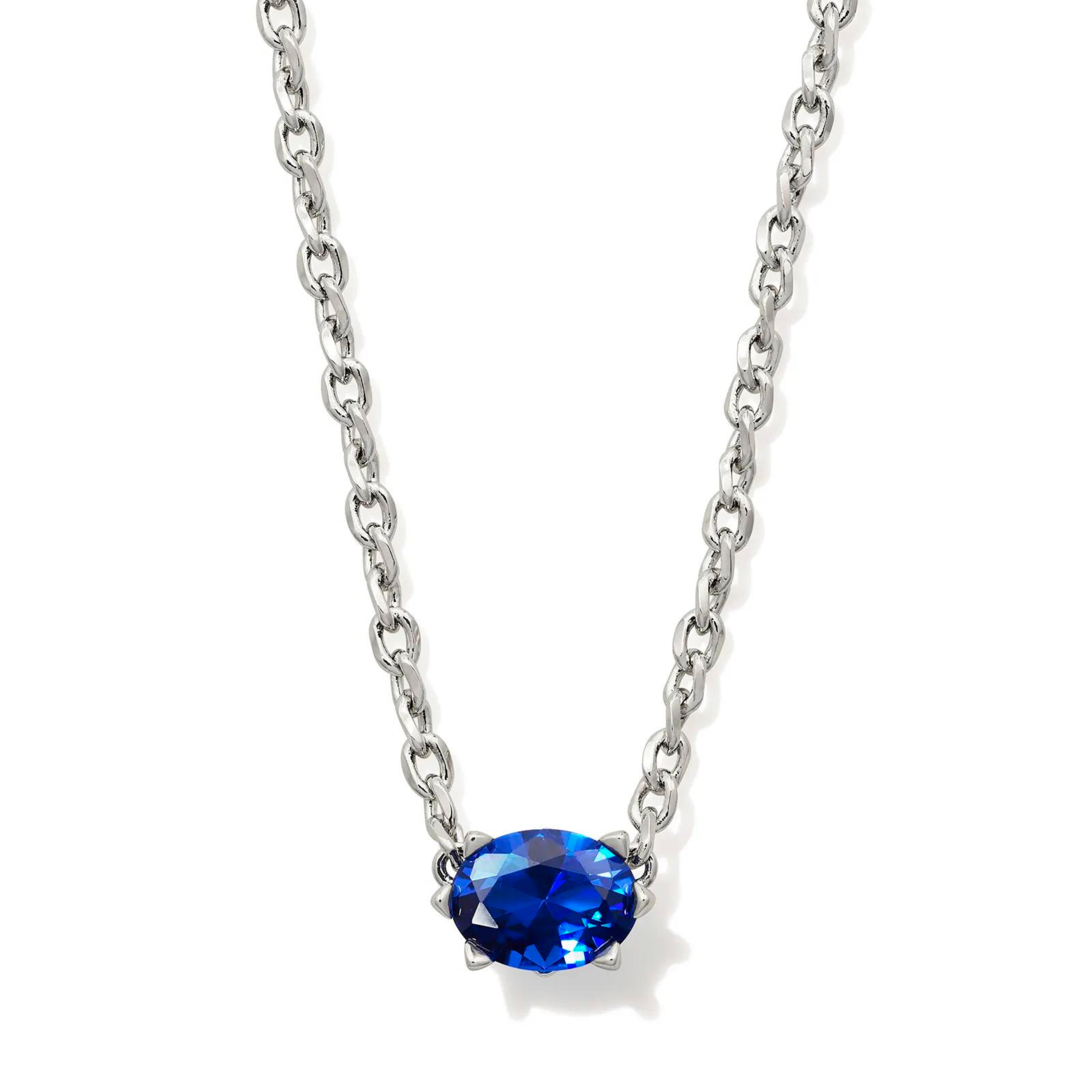 Kendra Scott | Cailin Silver Pendant Necklace in Blue Crystal