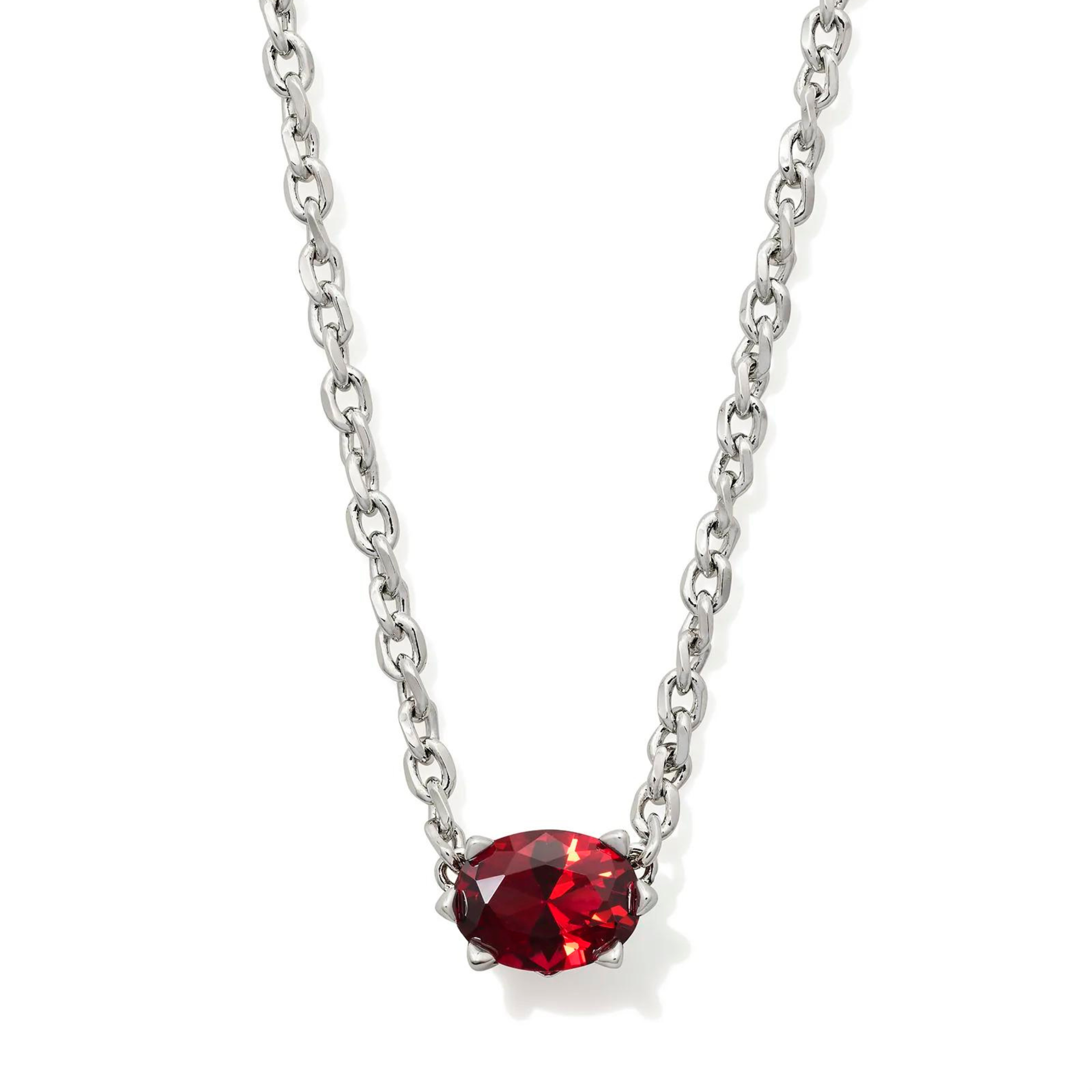 Kendra Scott | Cailin Silver Pendant Necklace in Red Crystal