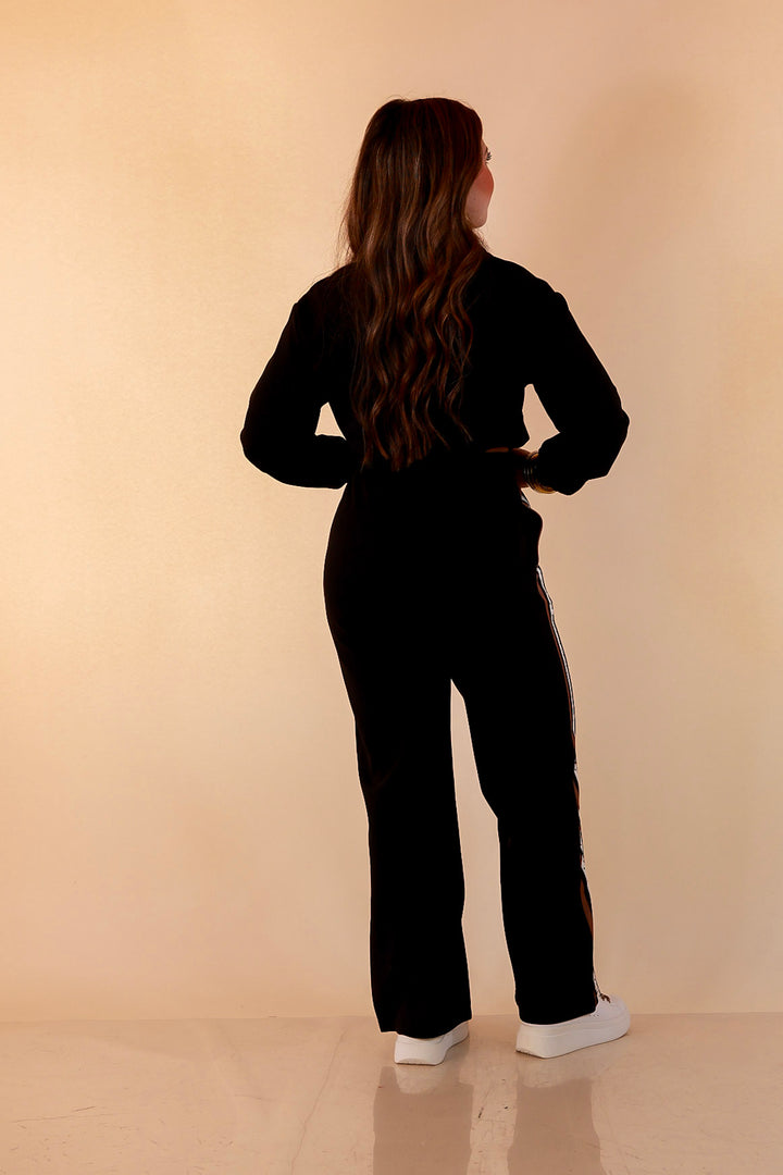 Simply Southern Ahead of the Game quarter zip pullover in black