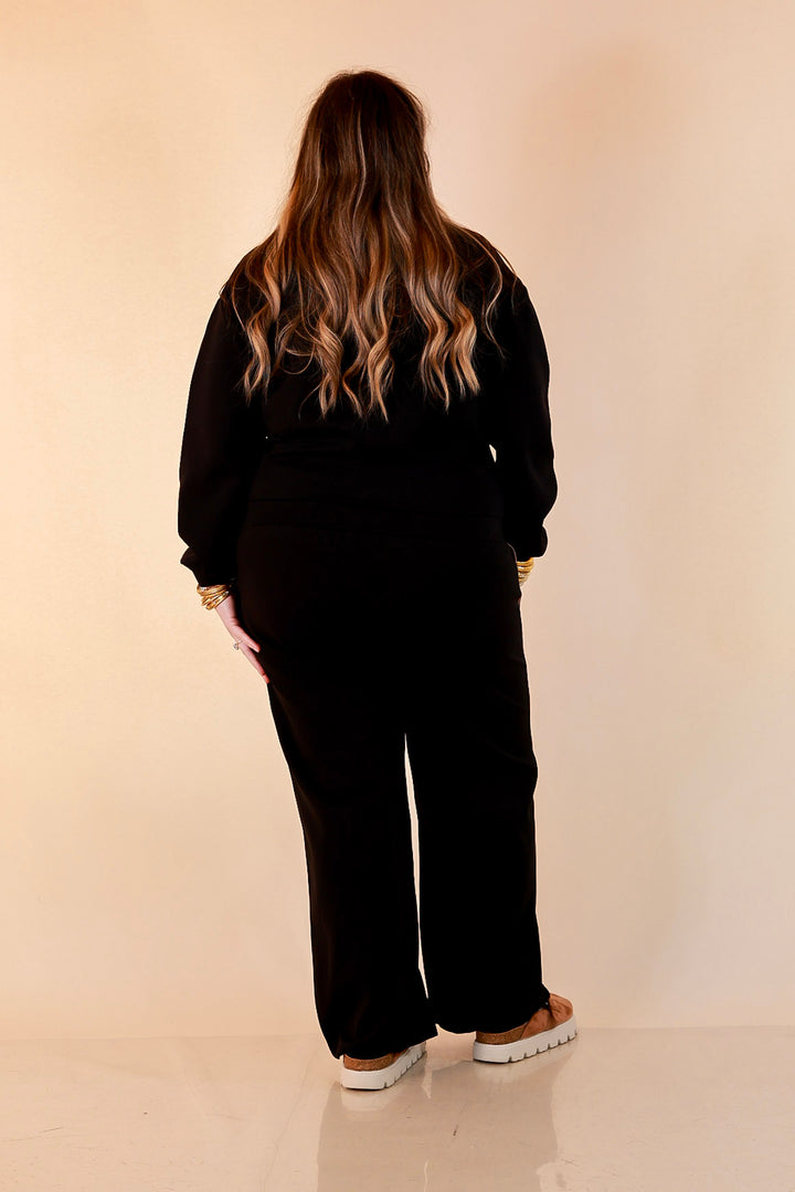 Simply Southern Ahead of the Game quarter zip pullover in black