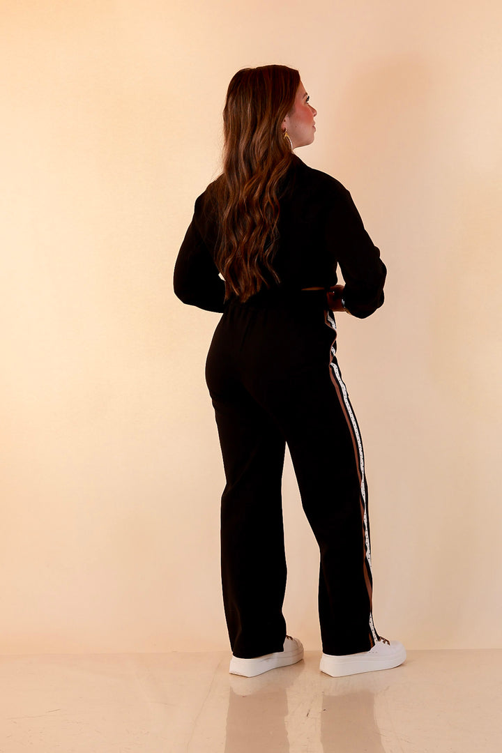 Simply Southern Ahead of the Game quarter zip pullover in black