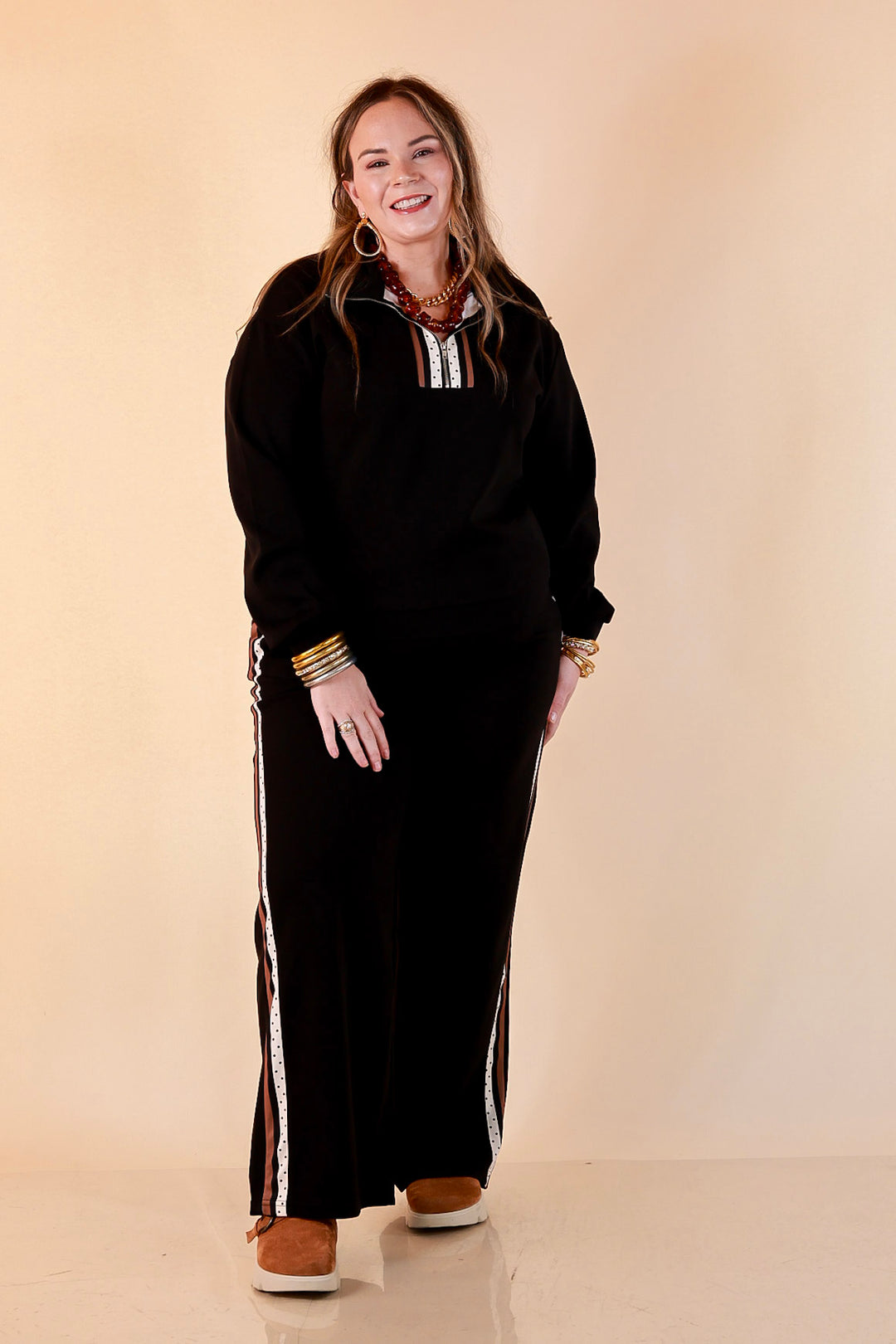 Simply Southern Ahead of the Game quarter zip pullover in black