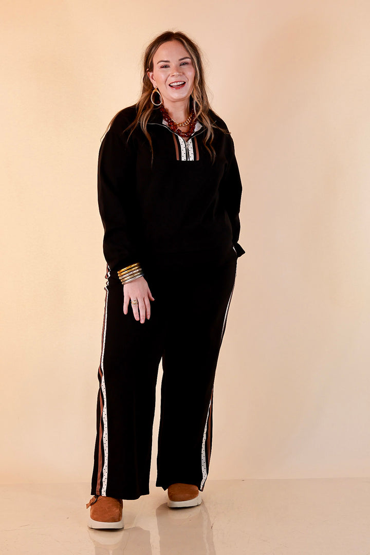Simply Southern Ahead of the Game quarter zip pullover in black