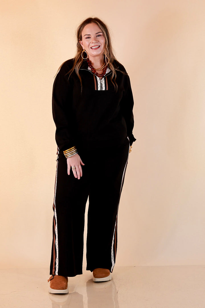 Simply Southern Ahead of the Game quarter zip pullover in black