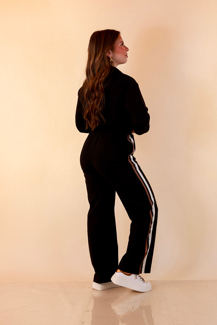 Simply Southern Ahead of the Game quarter zip pullover in black