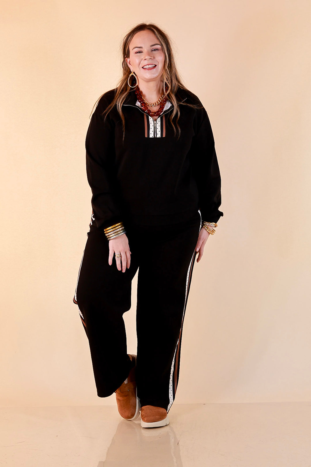 Simply Southern Ahead of the Game pull-on track pants in black