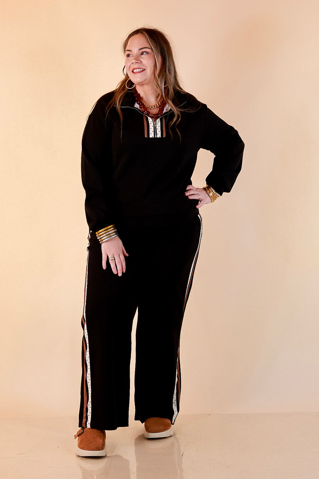 Simply Southern Ahead of the Game pull-on track pants in black