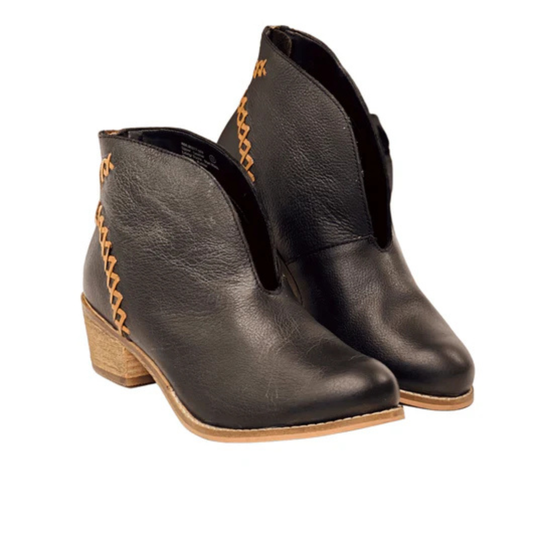 Online Exclusive | All Roads Heeled and Embordered Booties in Black