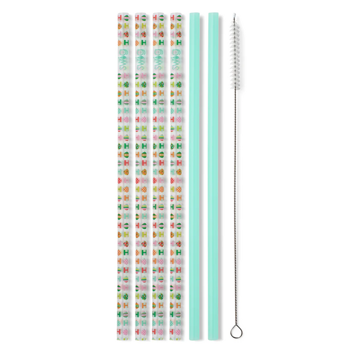 HoHoHo + Mint Reusable Straw Set - Giddy Up Glamour Boutique