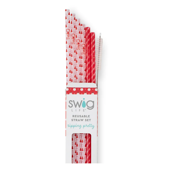 Santa Baby + Candy Cane Reusable Straw Set - Giddy Up Glamour Boutique