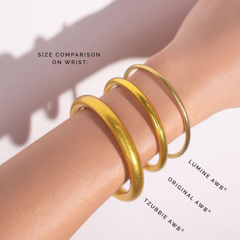 BuDhaGirl | Set of Six | Aura Lumine 3mm All Weather Bangles in Gold