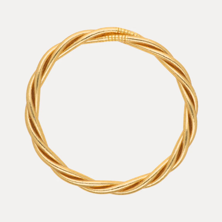 BuDhaGirl | Twist All Weather Bangle in Aura Gold