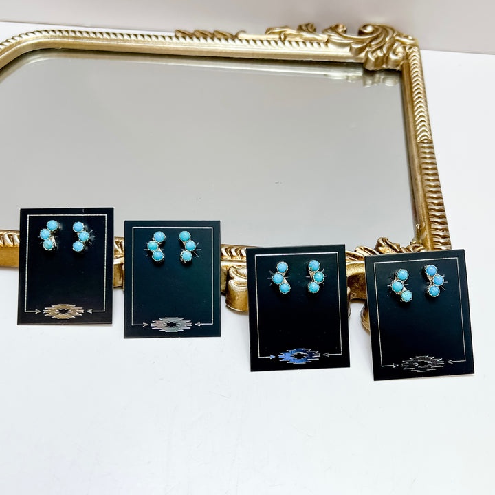 Janice Spencer | Three Stone Petit Point Kingman Turquoise Studs