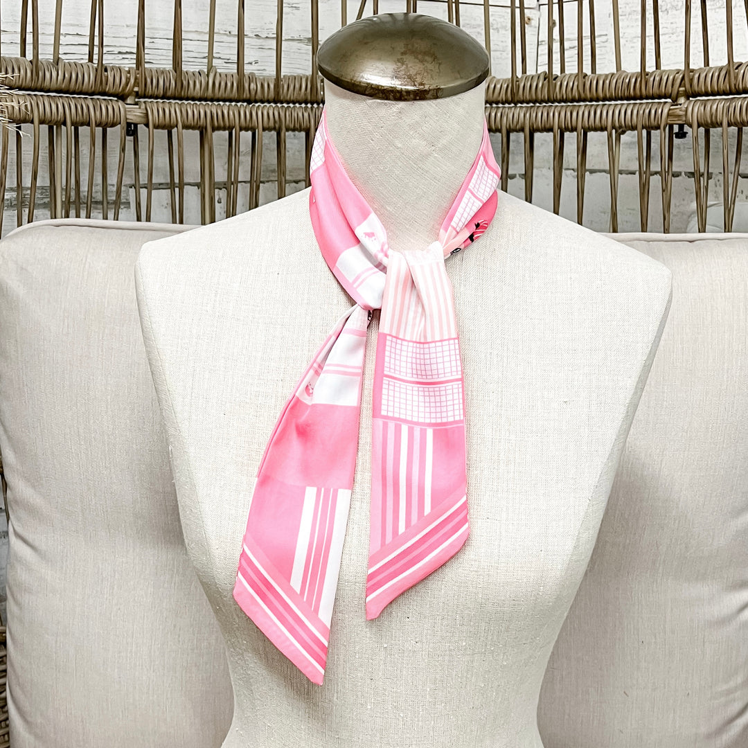 Pony Power Equestrian Twilly Scarf in Shades of Pink
